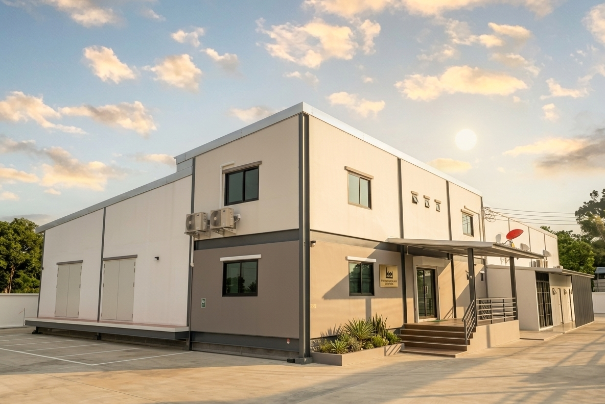 ภายนอกโรงงาน S.P. Enterprise International ในกรุงเทพฯ